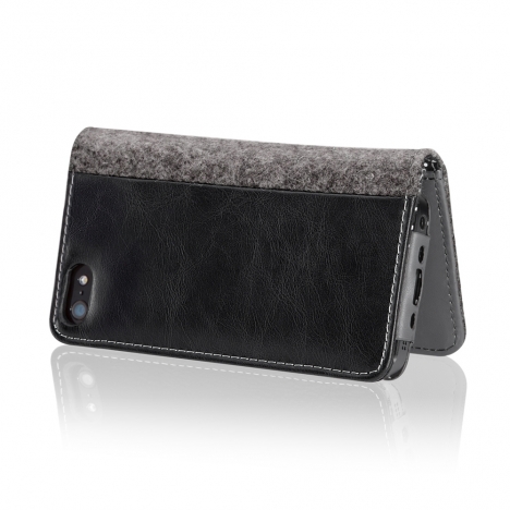 Custodia Craft Plus Collection per iPhone 5 - Feltro di Lana/Nero