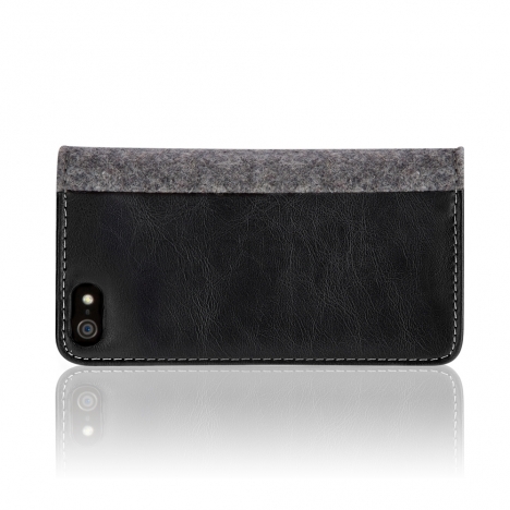 Custodia Craft Plus Collection per iPhone 5 - Feltro di Lana/Nero
