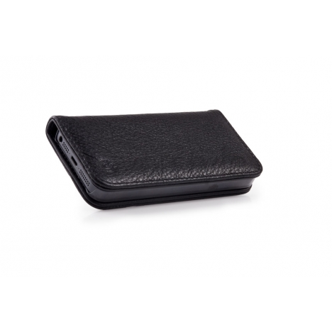 ION factory - Custodia LeatherGrip in Vera Pelle per iPhone 5 - Nero