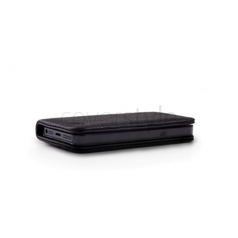 ION factory - Custodia LeatherGrip in Vera Pelle per iPhone 5 - Nero