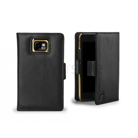 ION factory - Custodia LeatherGrip in Pelle per Galaxy S2 - Nero