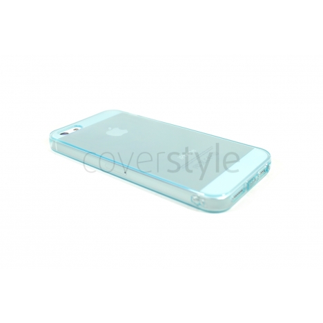 Custodia Ultra Sottile Flessibile Trasparente Anti-Polvere per iPhone 5 - Azzurro