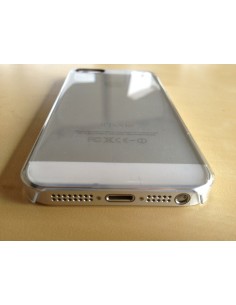 Custodia Sottile Rigida Trasparente con Foro Fotocamera Nero per iPhone 5 2