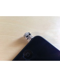 Tappo Anti-Polvere Teschio con Brillanti - Argento