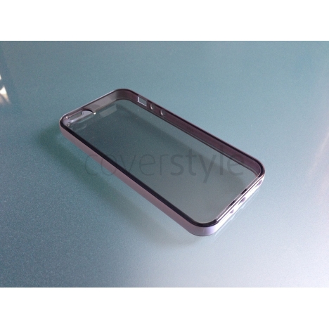 Custodia Flessibile Bordo Rinforzato con Interno Trasparente per iPhone 5 - Nero