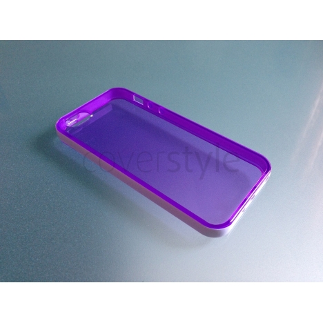 Custodia Flessibile Bordo Rinforzato con Interno Trasparente per iPhone 5 - Viola