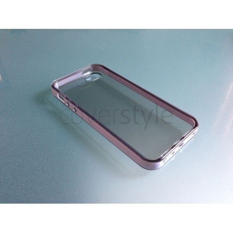 Custodia Flessibile Bordo Rinforzato con Interno Trasparente per iPhone 5 - Nero