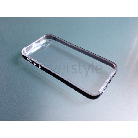 Custodia Flessibile Bordo Rinforzato con Interno Trasparente per iPhone 5