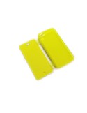 Custodia Book Flip Anti-Polvere Flessibile Trasparente per iPhone 5/5S - Giallo