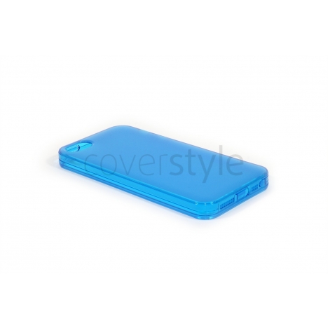 Custodia Dust Matt Anti-Polvere Flessibile Trasparente per iPhone 5/5S - Blu