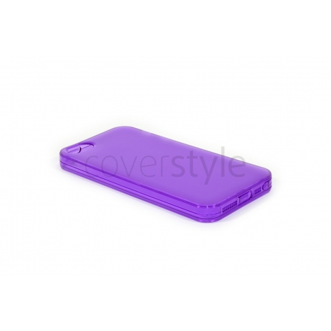 Custodia Dust Matt Anti-Polvere Flessibile Trasparente per iPhone 5/5S - Viola