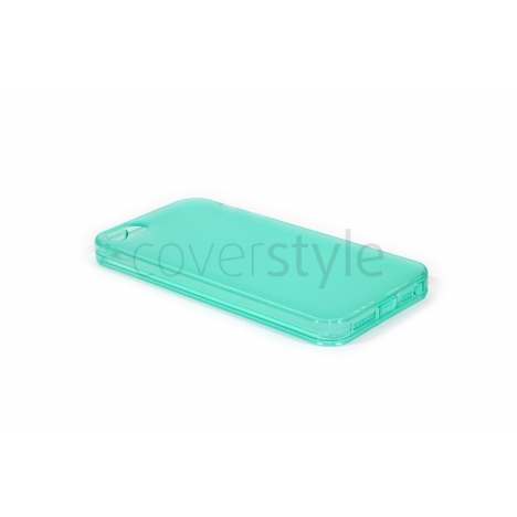 Custodia Dust Matt Anti-Polvere Flessibile Trasparente per iPhone 5/5S - Turchese