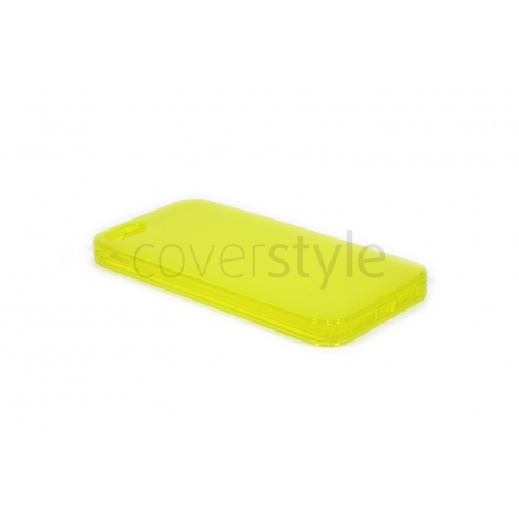 Custodia Dust Matt Anti-Polvere Flessibile Trasparente per iPhone 5/5S - Giallo