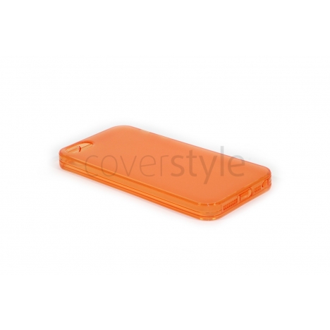 Custodia Dust Matt Anti-Polvere Flessibile Trasparente per iPhone 5/5S - Arancione