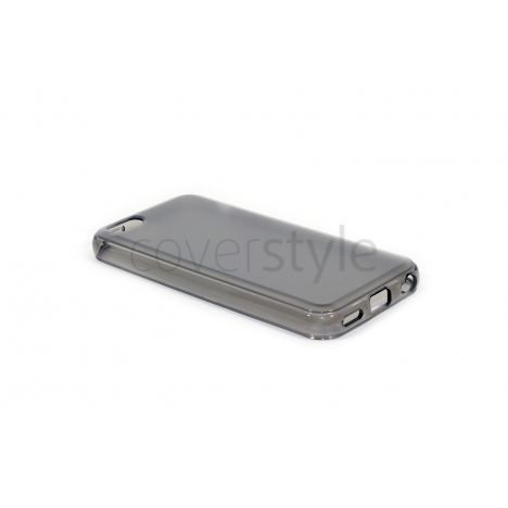 Custodia Glossy Matt Flessibile Trasparente per iPhone 5C - Nero