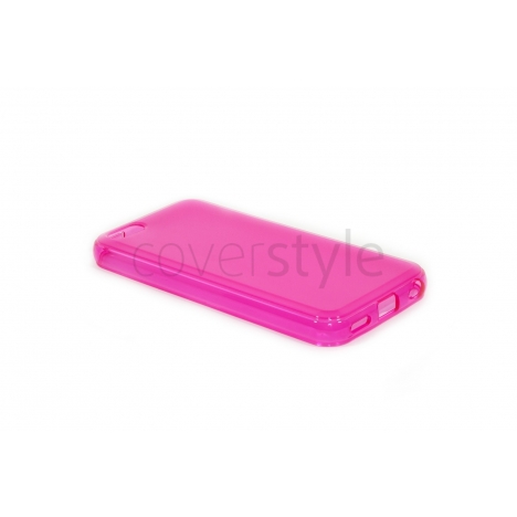 Custodia Glossy Matt Flessibile Trasparente per iPhone 5C - Rosa