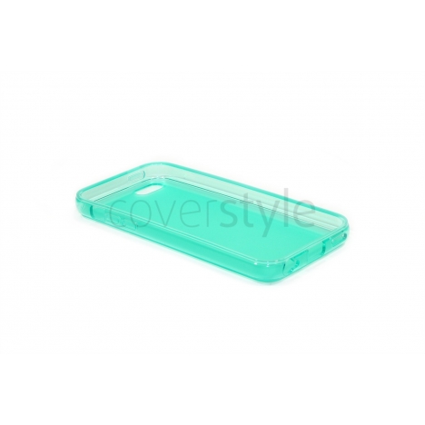 Custodia Glossy Matt Flessibile Trasparente per iPhone 5C - Turchese