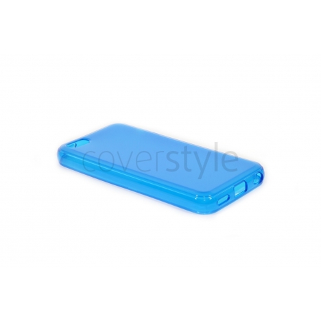 Custodia Glossy Matt Flessibile Trasparente per iPhone 5C - Blu