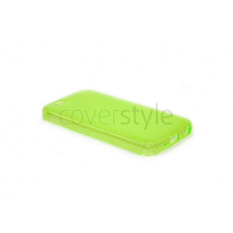 Custodia Glossy Matt Flessibile Trasparente per iPhone 5C - Verde