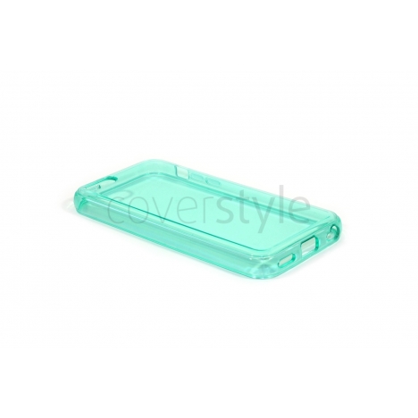 Custodia Glossy Flessibile Trasparente per iPhone 5C - Turchese