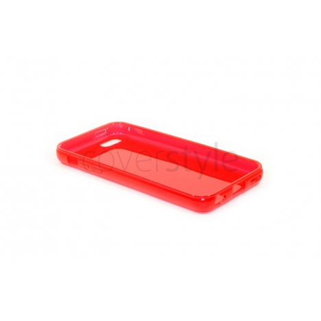 Custodia Glossy Flessibile Trasparente per iPhone 5C - Rosso