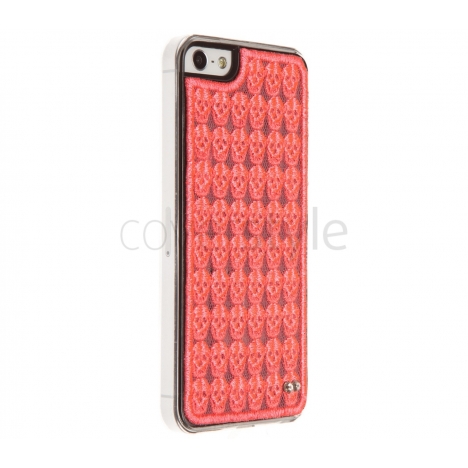 Custodia Teschi in Tessuto Macramè per iPhone 5/5S - Rosa