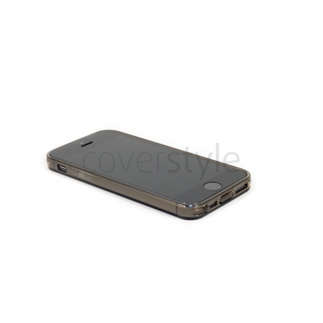 Custodia Ultra Sottile Flessibile Trasparente Anti-Polvere per iPhone 5/5S - Nero