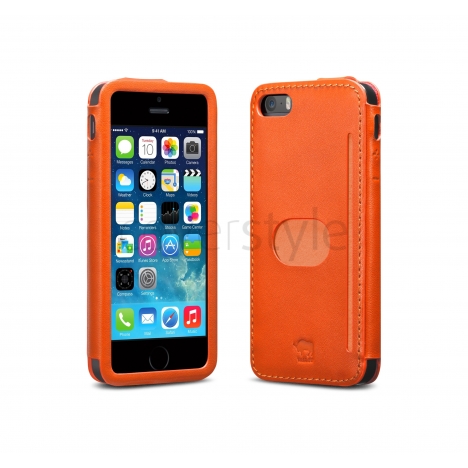 id America - Custodia Wall St. in Pelle per iPhone 5/5S - Arancione