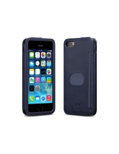 id America - Custodia Wall St. in Pelle per iPhone 5/5S - Blu