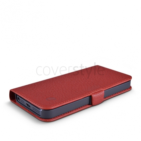 Beyzacases - Custodia in Pelle MF Folio per iPhone 5/5S - Rosso