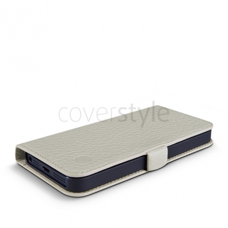 Beyzacases - Custodia in Pelle MF Folio per iPhone 5/5S - Crema