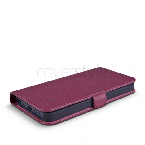 Beyzacases - Custodia in Pelle MF Folio per iPhone 5/5S - Fucsia