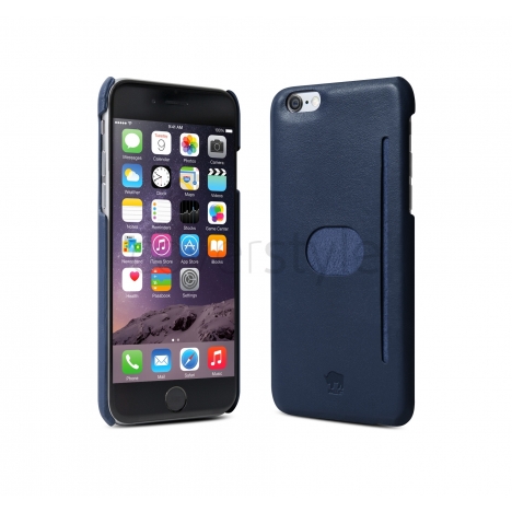 id America - Wall St. Custodia in Pelle per iPhone 6 Plus (5.5") - Blu