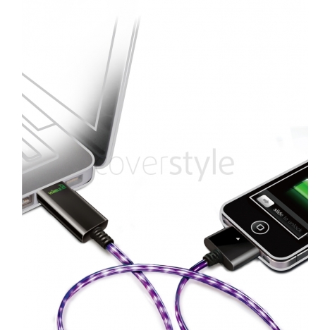Dexim Visible Green Cavo USB a 30pin - Nero - Luce Viola