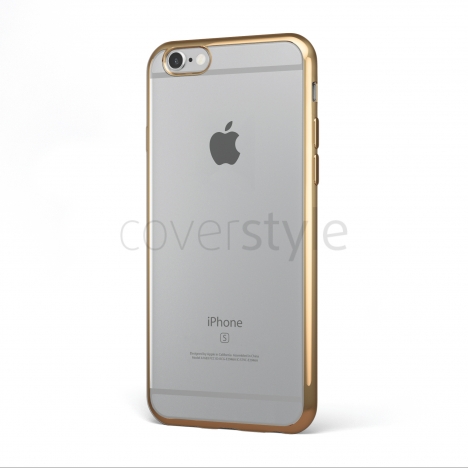CoverStyle® - Custodia ChromFlex Flessibile + Bordo Cromato per iPhone 6/6S (4.7") - Oro