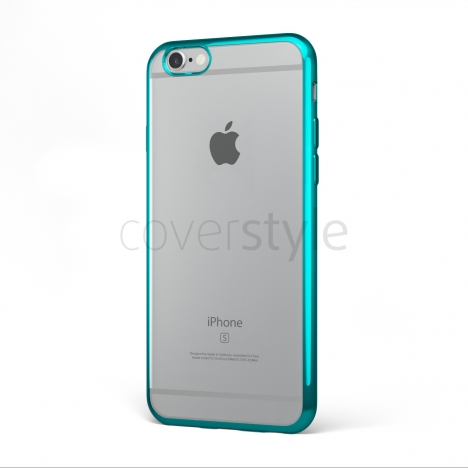 CoverStyle® - Custodia ChromFlex Flessibile + Bordo Cromato per iPhone 6/6S (4.7") - Blu