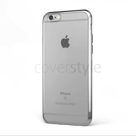 CoverStyle® - Custodia ChromFlex Flessibile + Bordo Cromato per iPhone 6/6S (4.7") - Argento