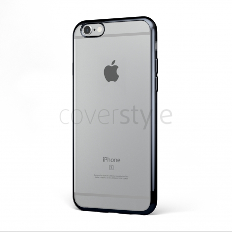 CoverStyle® - Custodia ChromFlex Flessibile + Bordo Cromato per iPhone 6/6S (4.7") - Nero