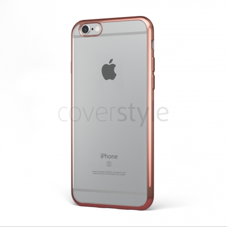 CoverStyle® - Custodia ChromFlex Flessibile + Bordo Cromato per iPhone 6/6S (4.7") - Oro Rosa