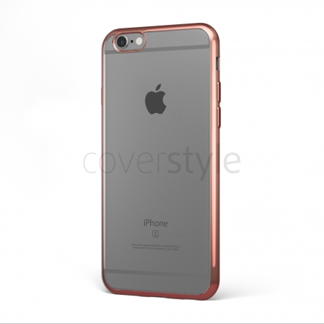 CoverStyle® - Custodia ChromFlex Flessibile + Bordo Cromato per iPhone 6/6S Plus (5.5") - Oro Rosa