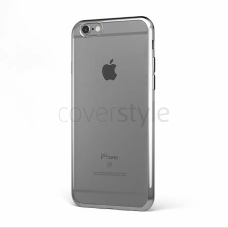 CoverStyle® - Custodia ChromFlex Flessibile + Bordo Cromato per iPhone 6/6S Plus (5.5") - Argento