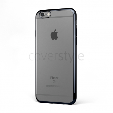CoverStyle® - Custodia ChromFlex Flessibile + Bordo Cromato per iPhone 6/6S Plus (5.5") - Nero