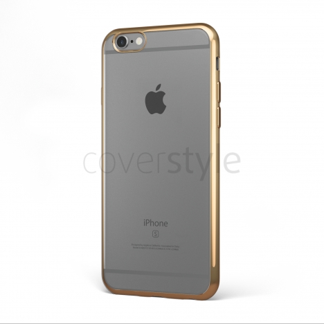 CoverStyle® - Custodia ChromFlex Flessibile + Bordo Cromato per iPhone 6/6S Plus (5.5") - Oro