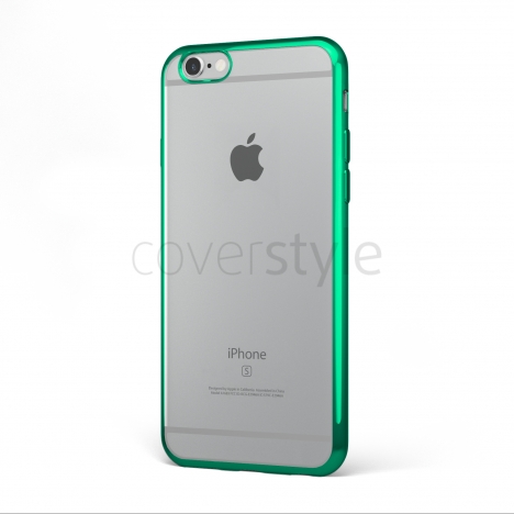 CoverStyle® - Custodia ChromFlex Flessibile + Bordo Cromato per iPhone 6/6S Plus (5.5") - Verde
