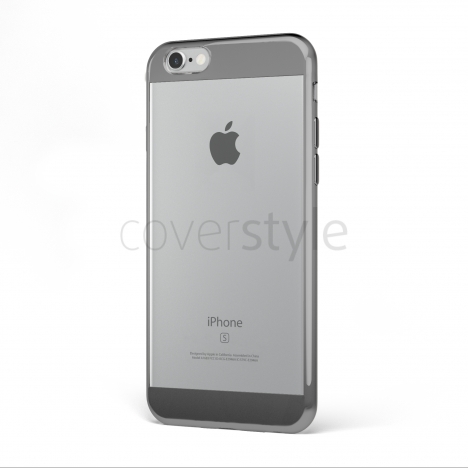 CoverStyle® - Custodia ChromFlex S Flessibile + Bordo e Bande Cromate per iPhone 6/6S (4.7") - Grigio