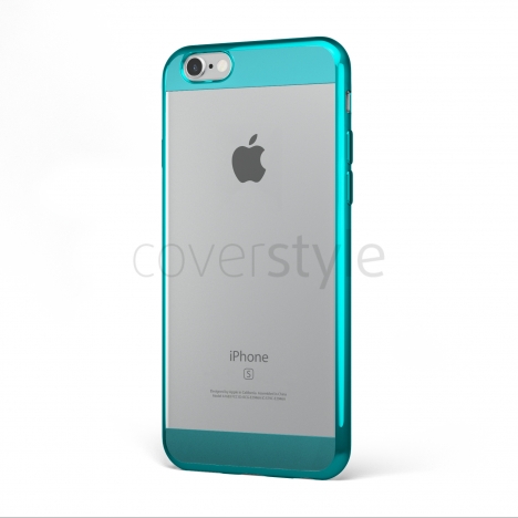 CoverStyle® - Custodia ChromFlex S Flessibile + Bordo e Bande Cromate per iPhone 6/6S (4.7") - Blu