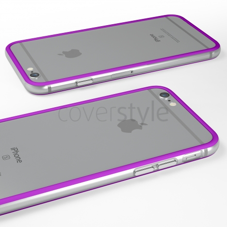 Bumper per iPhone 6 (4.7") Viola + Interno Trasparente