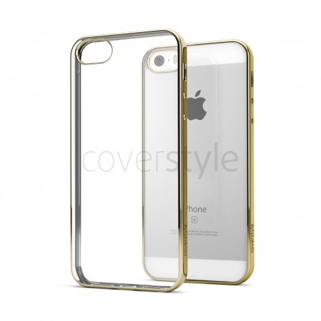 CoverStyle® - Custodia ChromFlex Flessibile + Bordo Cromato per iPhone 5/5S/SE - Oro