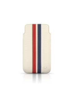 Beyzacases iPhone 4/4S Retro Super Slim Stripes Vertical Case, Bianco Rosso Blu
