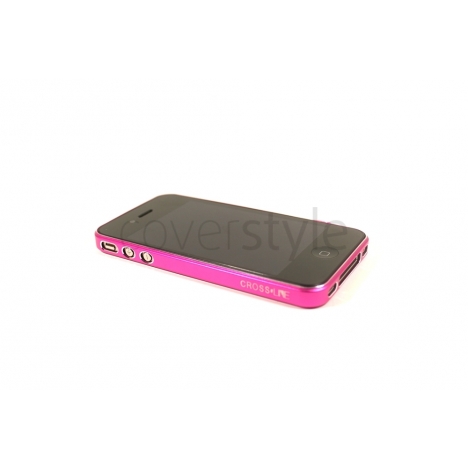 Bumper in Alluminio Ultra Sottile per iPhone 4 con Pennino - Fucsia